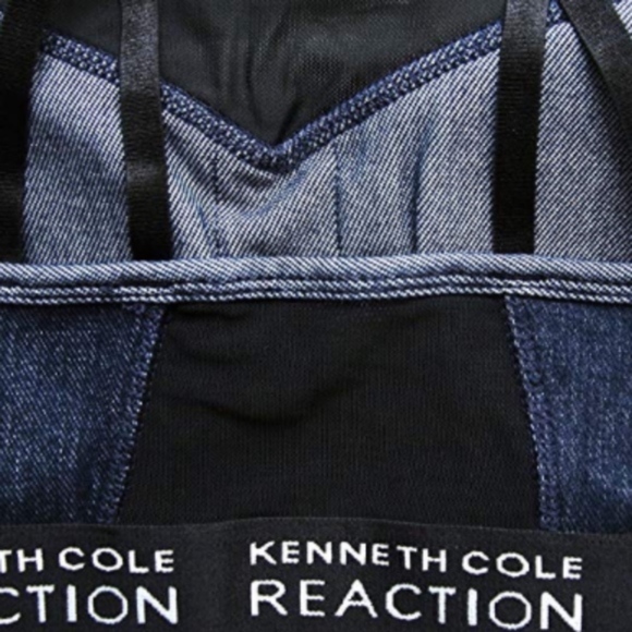 KENNETH COLE- Denim Mesh Athleisure Sports Bra - Picture 7 of 8